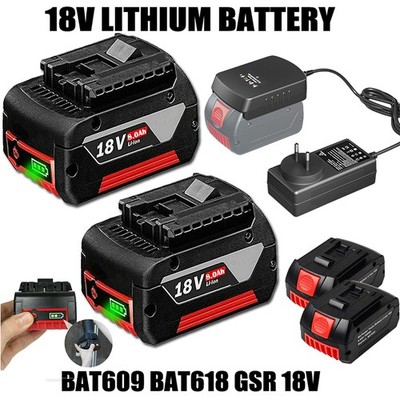 Original 8Ah Akku für Bosch 18V Professional GBA GSR GSB BAT618 BAT609 Ladegerät