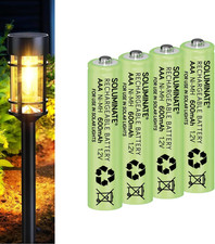 Rechargeable AAA Solar Light Batteries (600Mah) for Outdoor Garden Solar Lights, 8.33 per battery