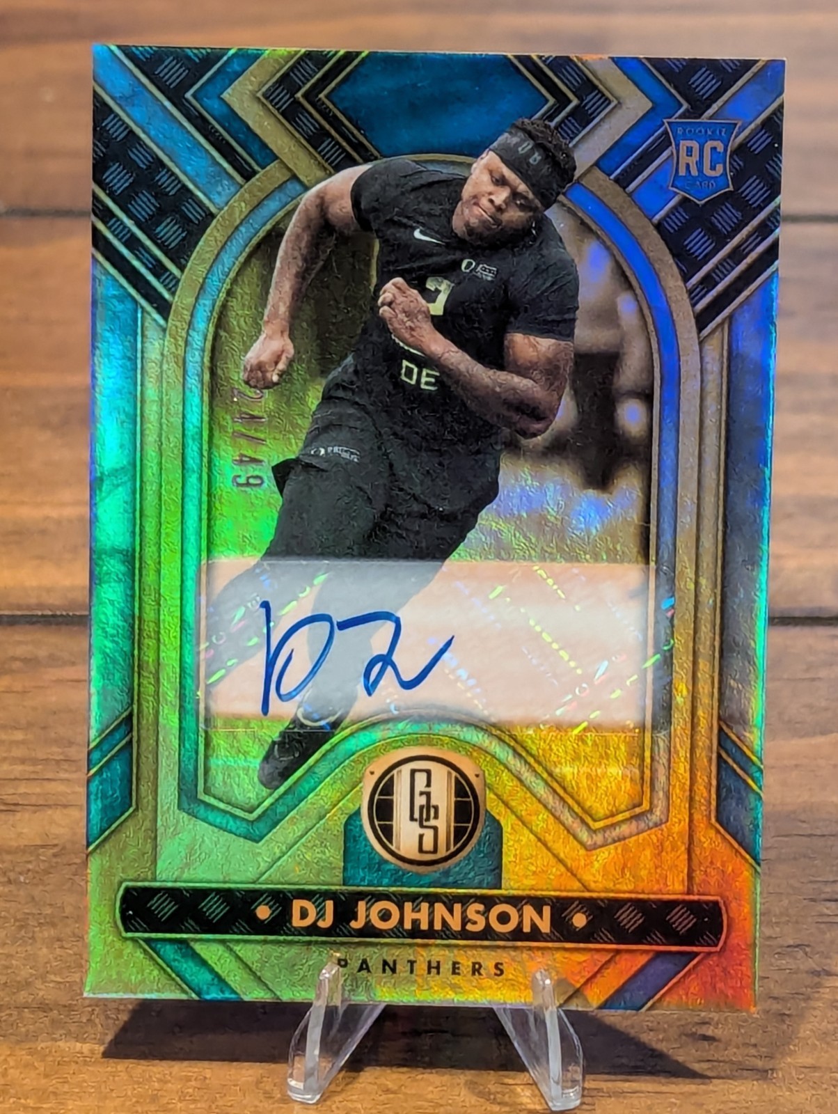 2023 Panini Gold Standard - Rookies D.J. Johnson #134 Platinum Auto /49 (AU, RC)