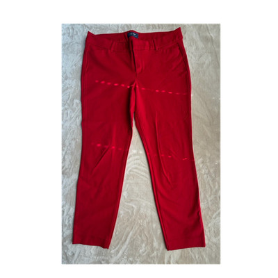 Old Navy Pixie Pants Women s Size 14 Red Mid Rise Stretch Twill Slim