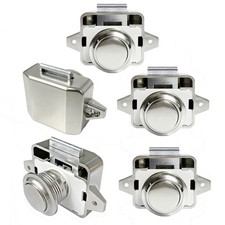 RV Push Button Cabinet Door Lock Marine Drawer Latches 5 PCS Zinc Alloy Nickel