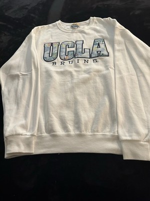 UCLA Bruins Sweatshirt Mens L White Spellout Embroidered Logo ( CaliforniaGarden