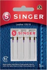 GENUINE SINGER SEWING MACHINE NEEDLES x5 Leather Heavy Strong Vinyl 100/16 2032