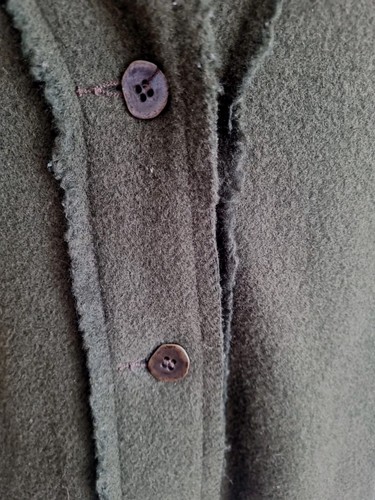 Moa Moa Dark Green,Lined Wool Blend,Buttoned Jacket.Womens S - Picture 6 of 12