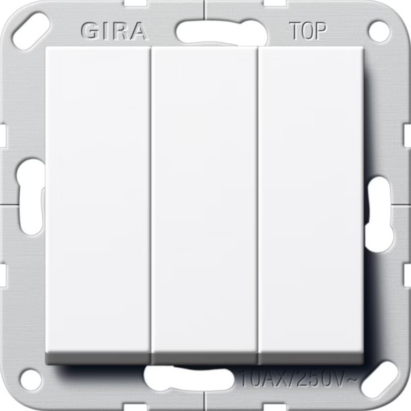 Gira 284403 Wipptaster, 3Fach, 10 A, 250 V~, Mit Wippen, SchließEr, 1-Polig, Sys-image