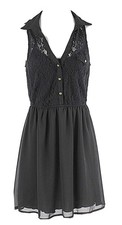 Speechless Dress Sz S Black Lace Top Sheer Lined Skirt Poly Cotton Nylon Dress
