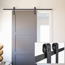 YesSources 6.6 Ft Sliding Barn Door Hardware Closet Cabinet Hang Track Rail Kit