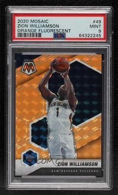 2020-21 Panini Mosaic Fluorescent Orange Prizm 11/25 Zion Williamson #49 hs9