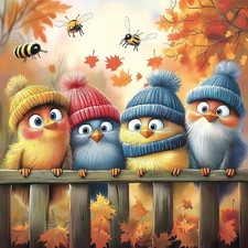 500 Piece Autumn Birds Jigsaw Puzzle for Adults - Cute Fall Nature Scene, Family