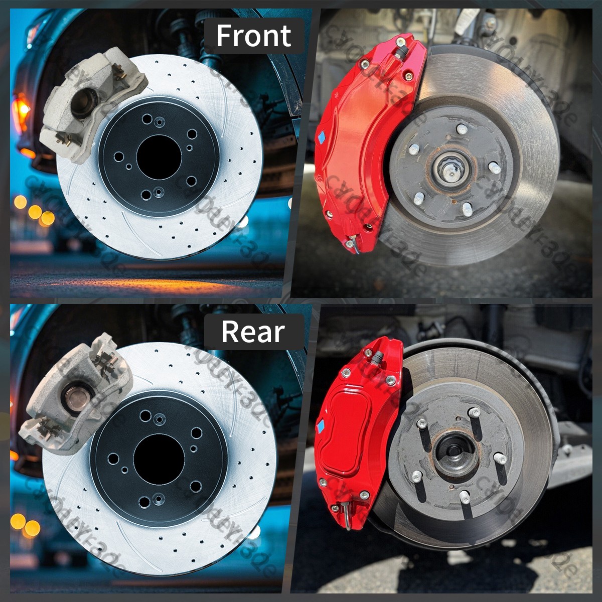 Car Caliper Covers Compatible for Toyota Camry 2019-2025 RAV4 2020-2025 Red