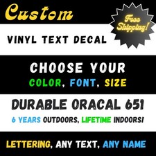 Custom Personalized Vinyl Decal Sticker   Any Text  Name - Lettering - Message