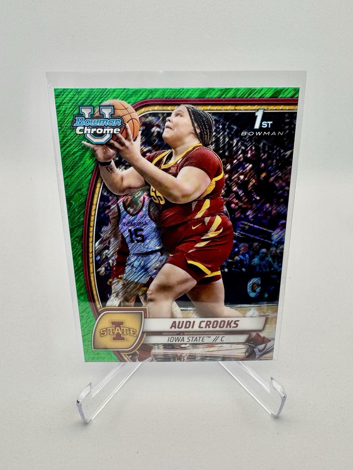 Audi Crooks Green Shimmer Refractor 1st - 2024-25 Bowman U Chrome Iowa State #9