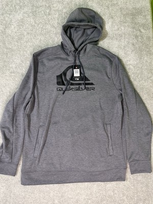 Quiksilver Fleece Hoodie Men s Large  Prints  Gridliner Hoodie Charcoal Size L
