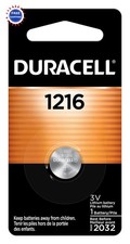 Duracell CR1216 3V Lithium Battery 1 Count Pack Coin Remote Glucose Monitor
