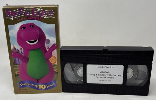 Barney Sing & Dance VHS Screener Promo Video Lyrick Studios Rare 1998 Tested