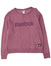 Reebok Womens Graphic Oversized Sweatshirt Jumper UK 18 XL Purple Cotton ZG08