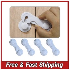 4pk Baby Proofing Cabinet Locks - Child Safety Drawer Latches Adhesive White