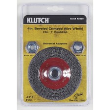 Klutch 4in. Beveled Crimped Fine Wire Wheel Klutch 4in. Beveled Crimped Fine Wire Wheel