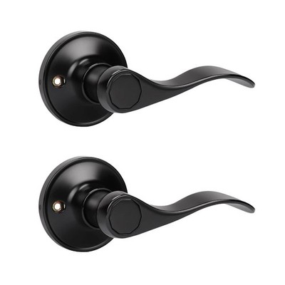 2 Pack Right Hand Dummy Lever, Oil Rubbed Bronze, Wave Handle Closet Pull