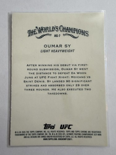 Oumar Sy #AG-7 2026 Topps Chrome UFC Allen And Ginter card