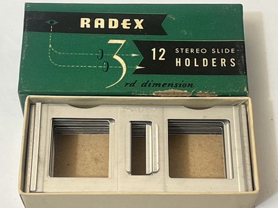 Vintage RADEX Stereomounts Box Set   Aluminum 35mm 3D Slide Mounts