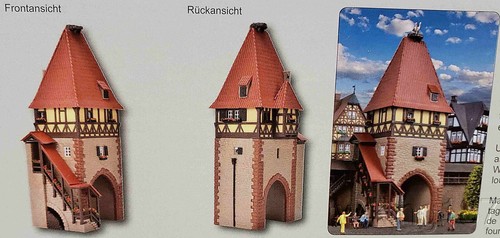 KIBRI #38470 HO Maßstab 1:87 unmontierter Bausatz Deutscher Fachwerkturm mit Tor - Bild 2 von 2
