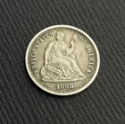 US COIN: 1860 Silver SEATED LIBERTY Half Dime ~ HIGH GRADE (XF?)