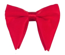 Mens Oversized Satin Silk Bow Tie Solid Color Formal Tuxedo Big Bowtie B- Red