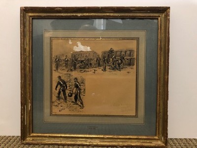 Original Edouard Detaille Drawing. Signed and dated 1887