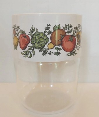  Small   Size 3 3/4'' Vintage PYREX  Spice Of Life Glass Lidded Jar Storage