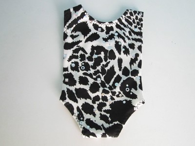 BLACK//WHITE ANIMAL SPOTTED LEOTARD or SWIMSUIT with GLITTER! fits American Girl