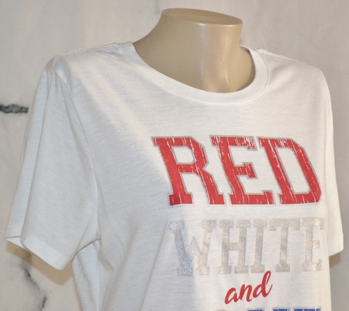T-Shirt WAY TO CELEBRATION PATRIOTIC weiß rot weiß weiß weiß und blau groß kurzärmelig - Bild 3 von 7