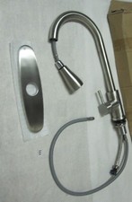 16" Single-Handle Pull-Down Sprayer Kitchen Faucet in Brushed Nickel