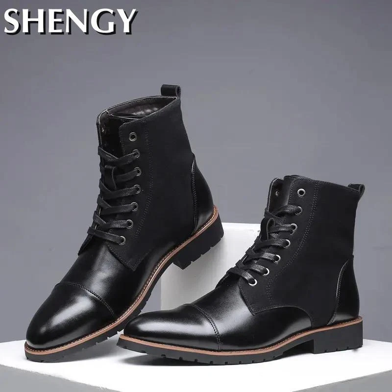 Botas En Piel Vestir Hombre Elegantes Casuales Calzado Botines |