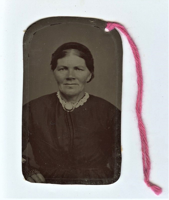 Bancroft Nebraska Woman Mrs. B. P. BROOKS indicated . Tintype  photo