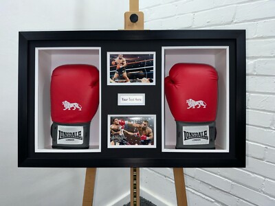 Doppel Boxhandschuh Display Rahmen signiert Memorabilia DIY 5 Zoll tief 3D Etui