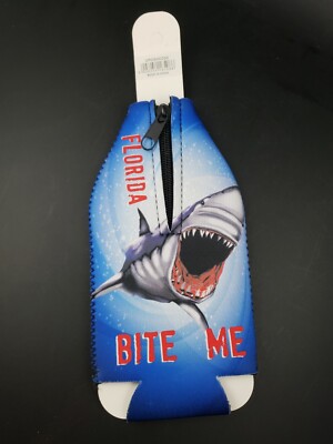Panama City Beach Florida Est 1953 ''Bite Me'' DOUBLE SIDED BOTTLE COOLER KOOZIE