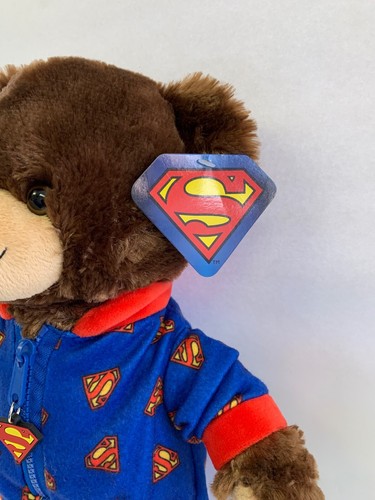 Six Flags Magic Mountain Dc Universe Superman Pajama One Piece & Bear Plush New - Picture 3 of 7