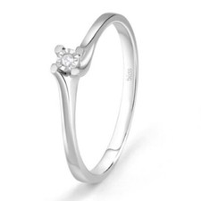Bliss anello solitario con diamante oro bianco 18kt 20069985