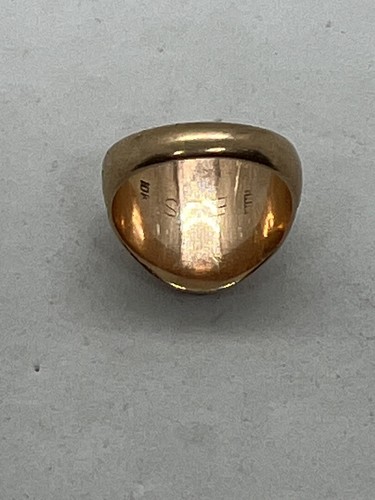Antique Virginia 1929 Reedville High School class ring 10k yellow gold enamel 8g - Picture 6 of 10