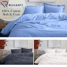 Duvet Cover 3 Pcs 100% Cotton Set Ultra Soft Duvet Bedding Sets Queen King Size