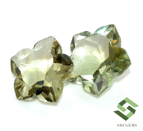 Natural Green Amethyst Fancy Star Cut Pair 25x25 mm 66.26 CTS Loose Gemstones - Picture 6 of 8