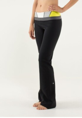 LULULEMON GROOVE PANT (Regular)Black / QUILT 07 SZ 6 REVERSIBLE 98