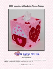 Valentine's Day  Latte Tissue Topper-Plastic Canvas Pattern or Kit