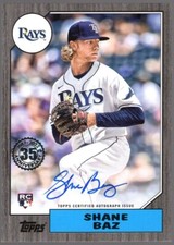 2022 Topps Shane Baz 1987 Topps 35th Black Rookie Auto /199 RC