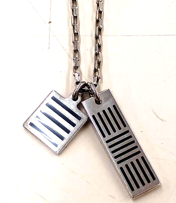 Louis Vuitton Collier Damier Colors Necklace Silver Tone Louis Vuitton Collier Damier Colors Necklace Silver Tone