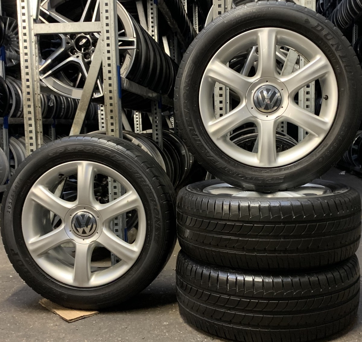 4 Original VW Summer Wheels 205/55 R16 91H New Beetle 1C0601025P