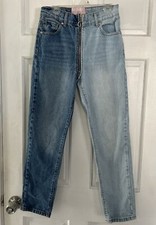 Revice Jeans Womens 25 Ying Yang Two Tone Blue Ankle Denim Zipper USA Made Pants