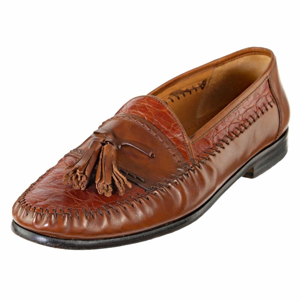 NORDSTROM Tassel Loafers Dress Shoes Brown Leather Genuine  display picture 1