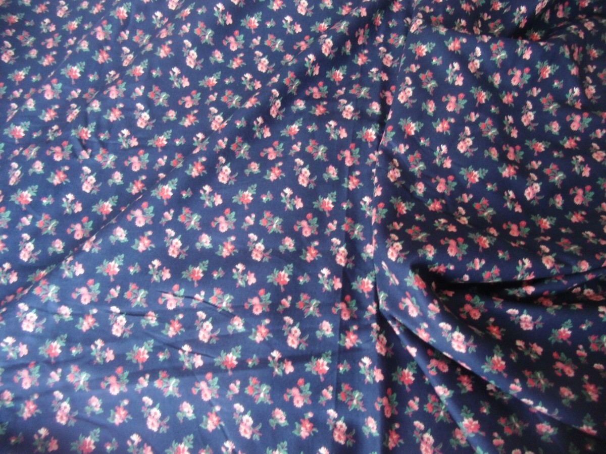 Coupon De Tissu Coton Petites Fleurs Roses - Dimensions 52 X 72 Cm, Fabriqué En France